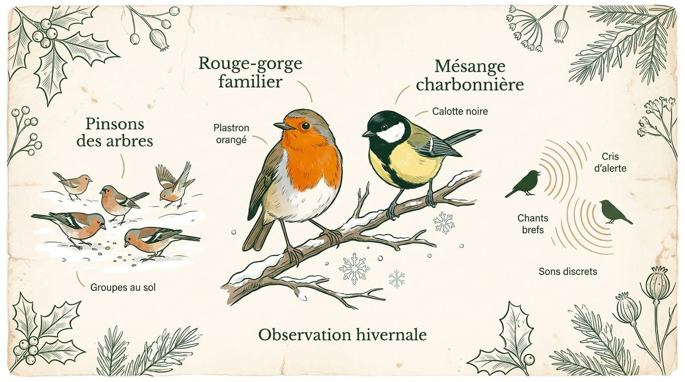 observer les oiseaux dans le jardin en hiver