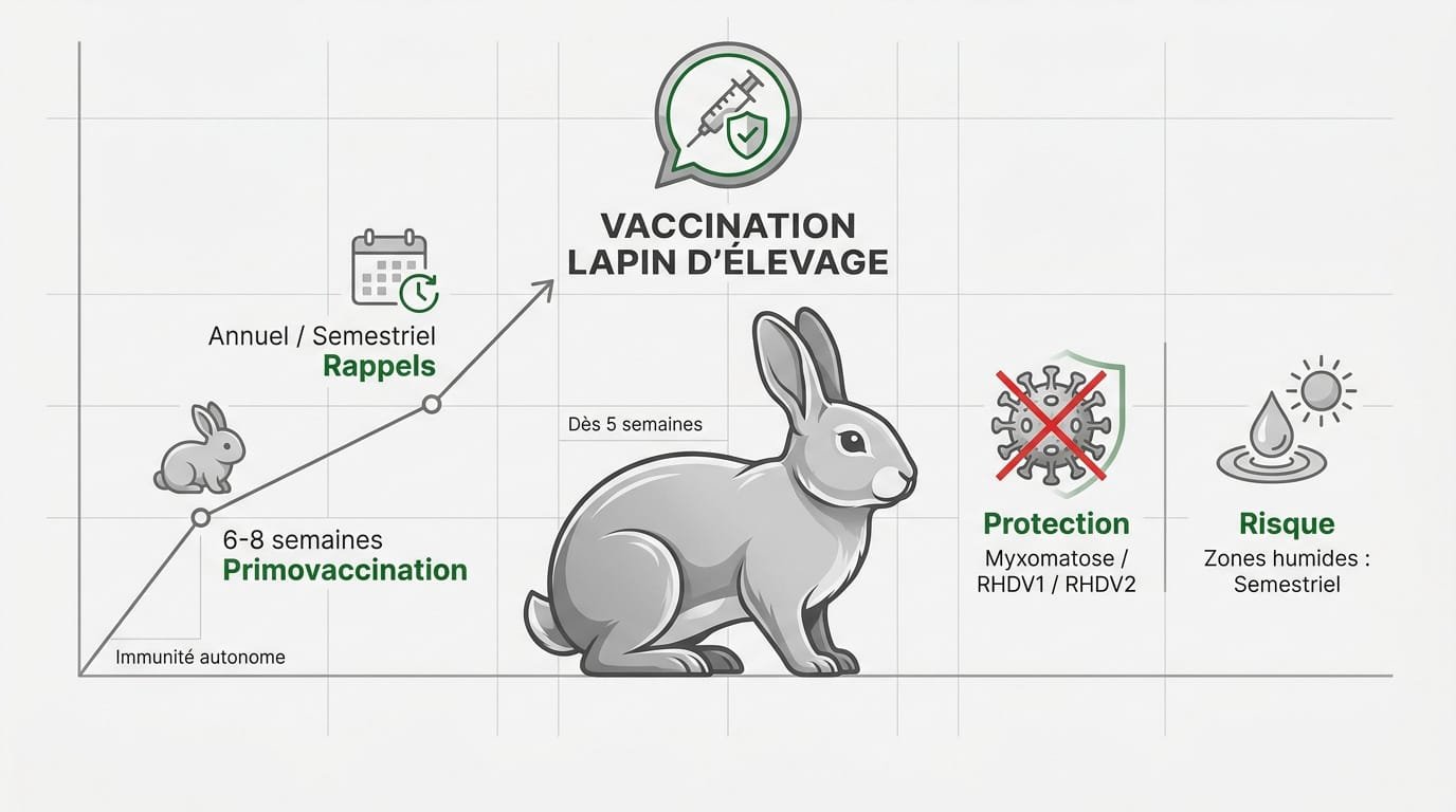 Tableau de suivi du calendrier de vaccination pour lapins en élevage professionnel