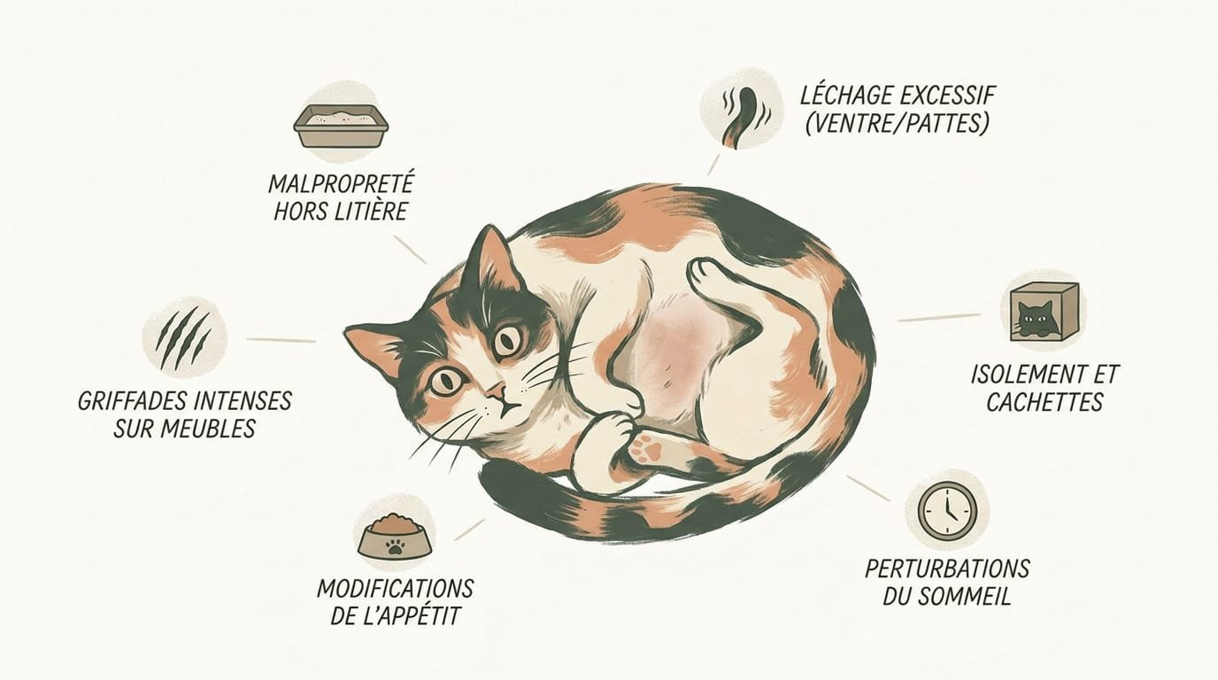 signes de stress chez le chat