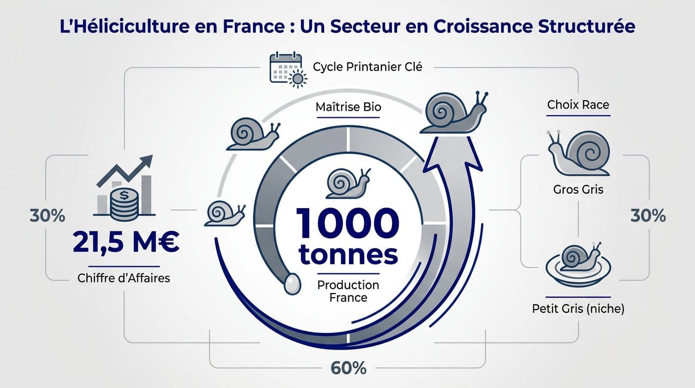 Chiffres clés de l’élevage escargots en France : production et consommation