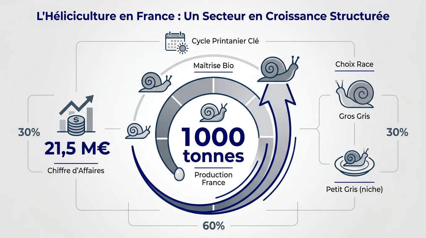 Chiffres clés de l’élevage escargots en France : production et consommation