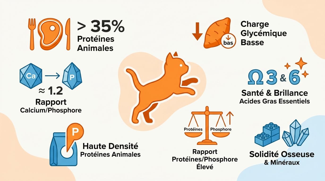 Critères nutritionnels essentiels pour les croquettes chaton sans céréales