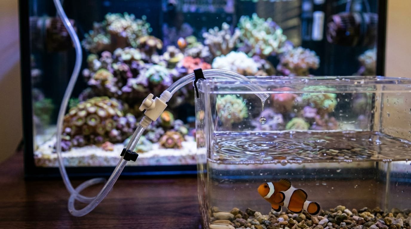Acclimatation au goutte-à-goutte d’un poisson d’eau de mer avant introduction