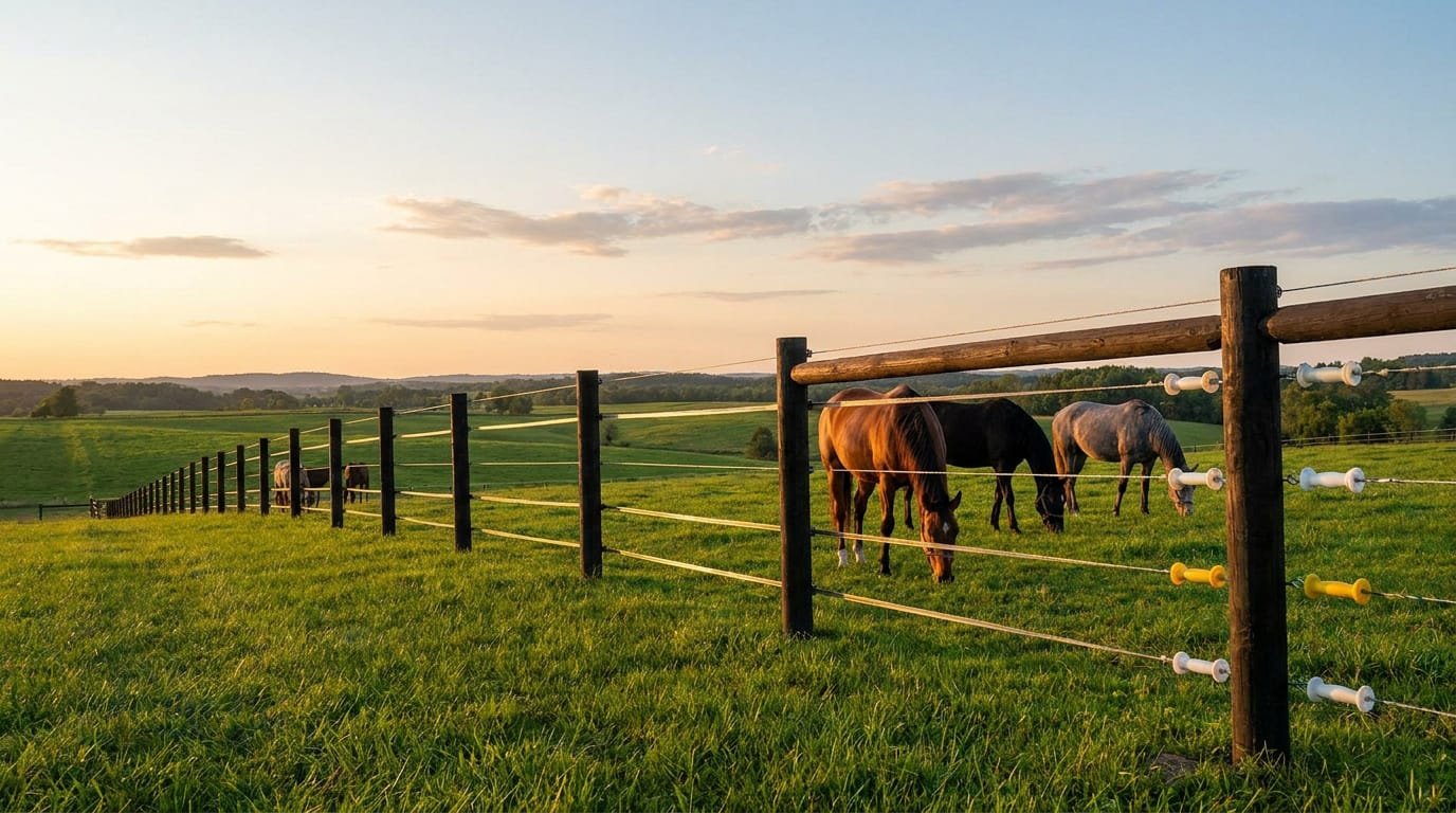 Clôture électrique chevaux : deux hectares de pâturage sécurisés