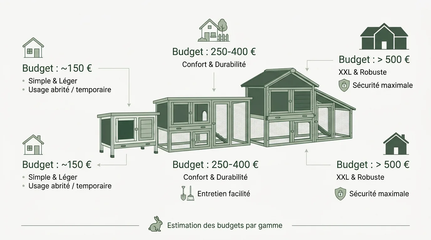 Prix clapier lapin extérieur : comparatif des gammes de qualité