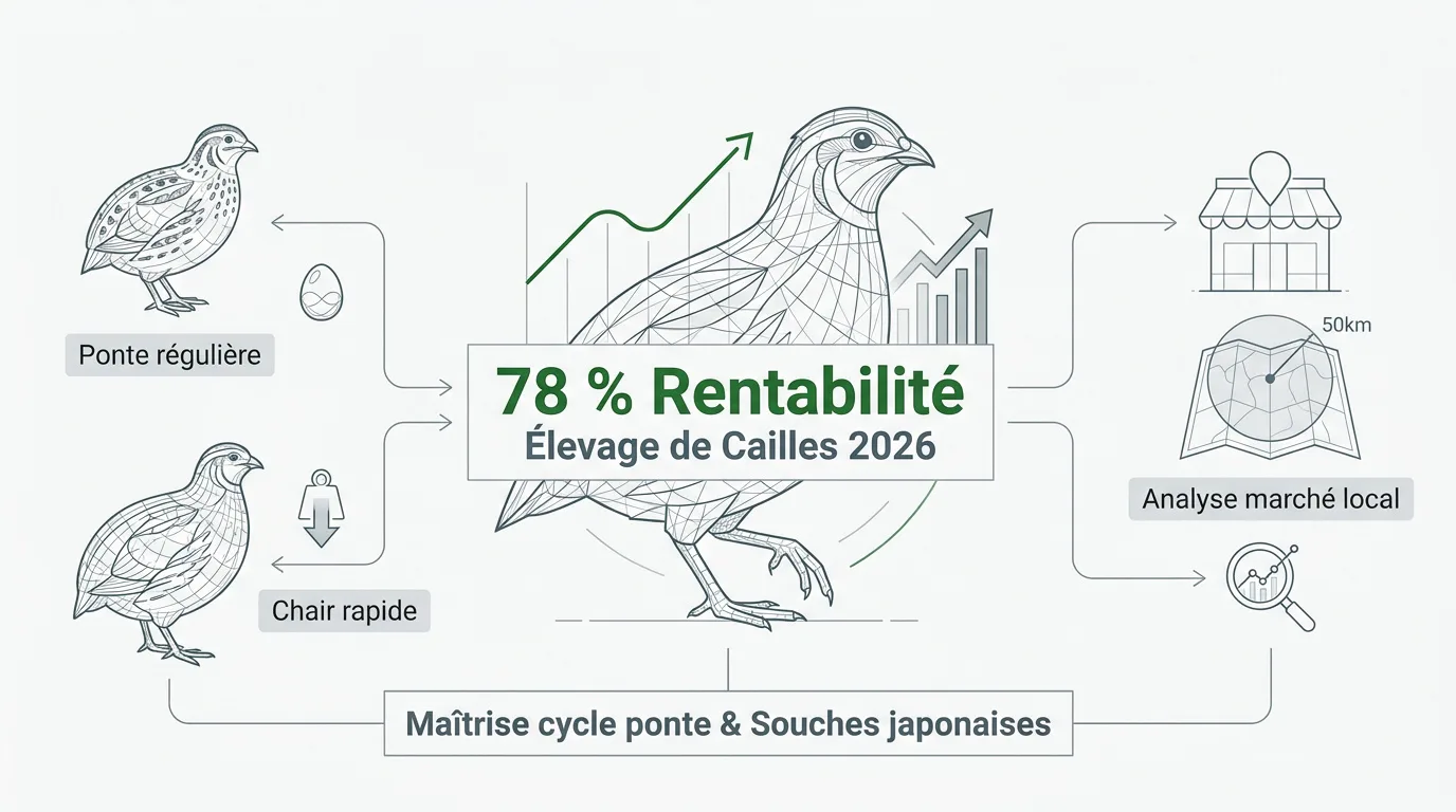 Rentabilité élevage cailles : analyse d'un atelier professionnel en 2026