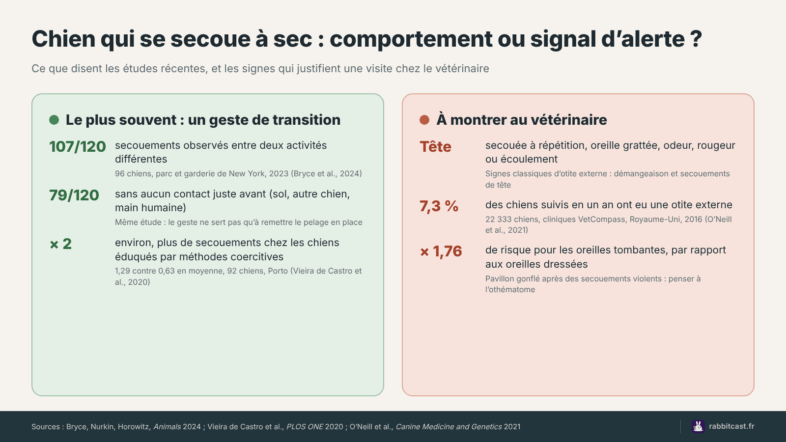 Schéma comparant le secouement de transition et les signes d’otite qui doivent faire consulter