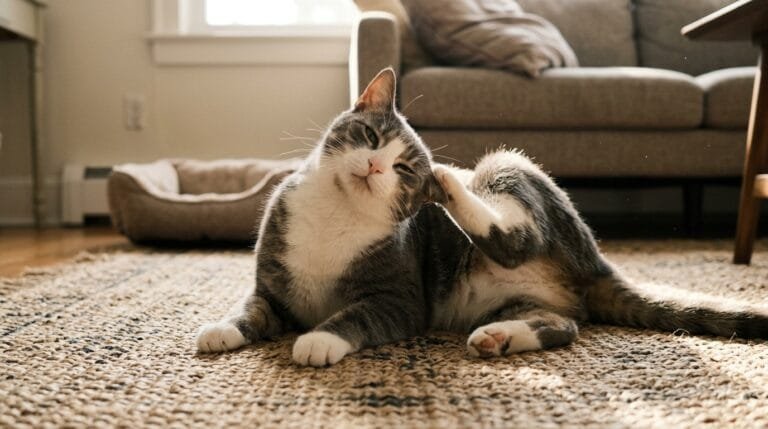 Liquide vaisselle puces chat : chat examiné pour des puces